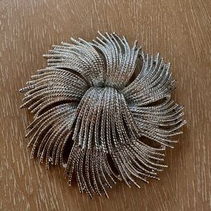 Monet Silver Floral Hair Brooch